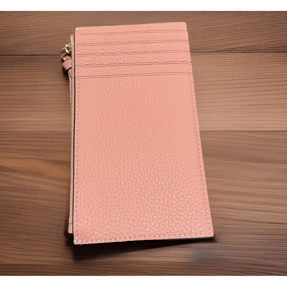 Tory Burch Women's Pink Pebbled Thea Flat Wallet Preppy Chic 7in X 4in - Picture 5 of 7